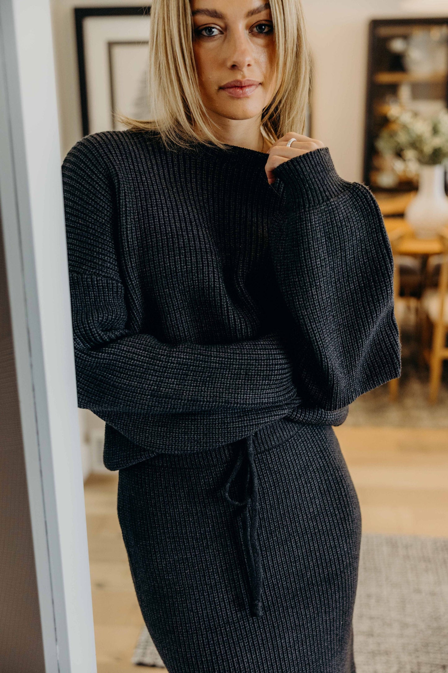 OVERSIZED SWEATER IN BRUSHED NICKEL