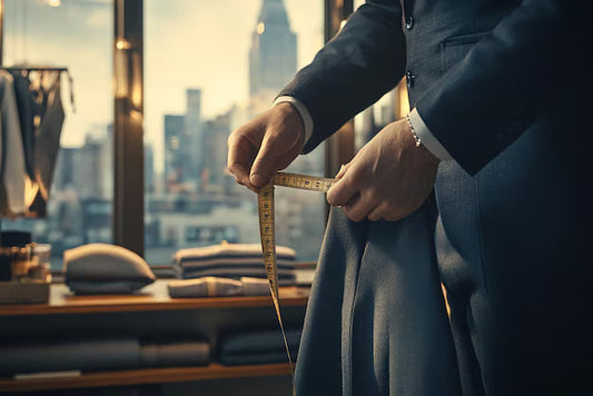 tailor adjusting the hem of trousers