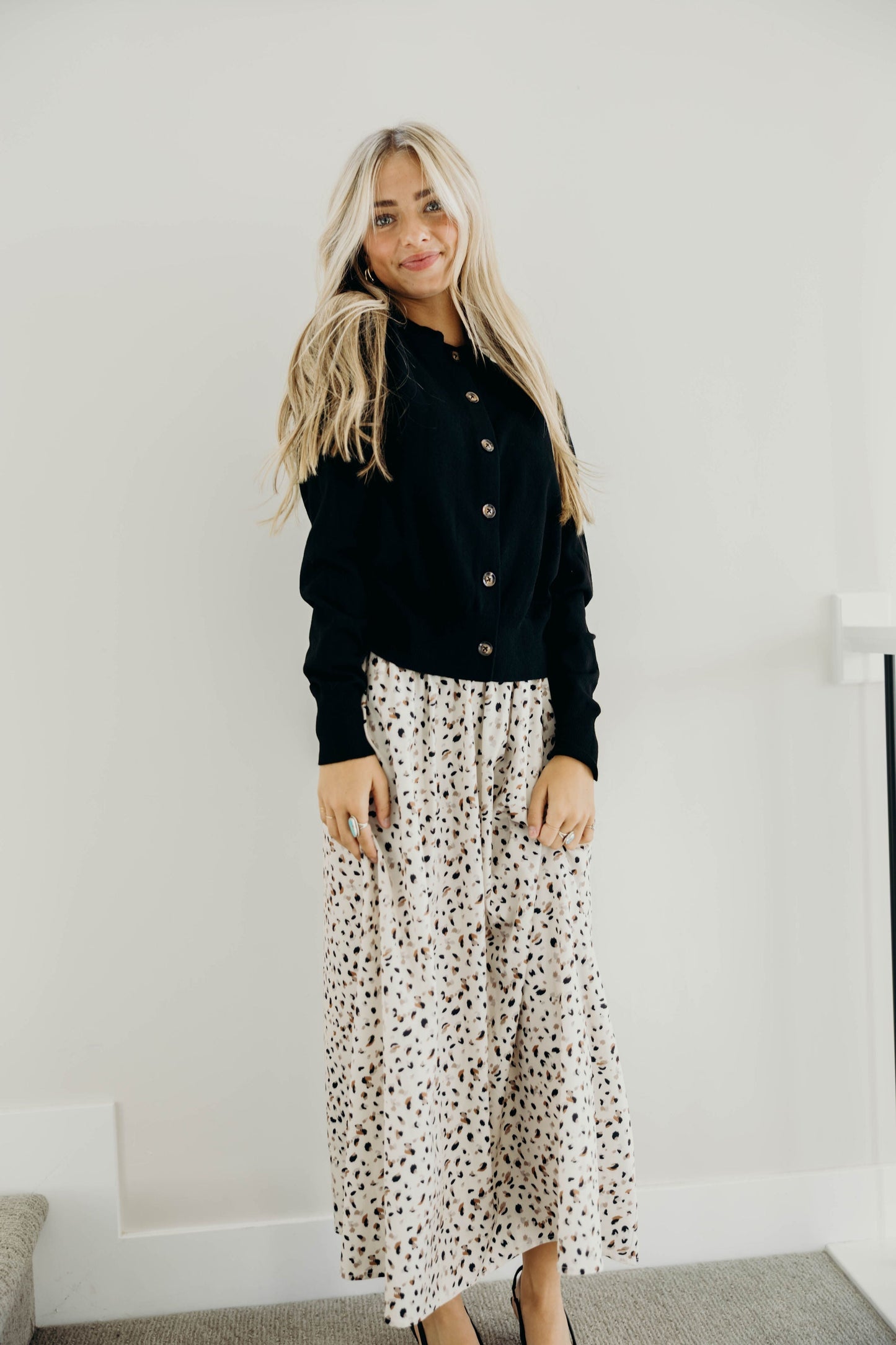 MAXI SKIRT IN DAPPLE DASH