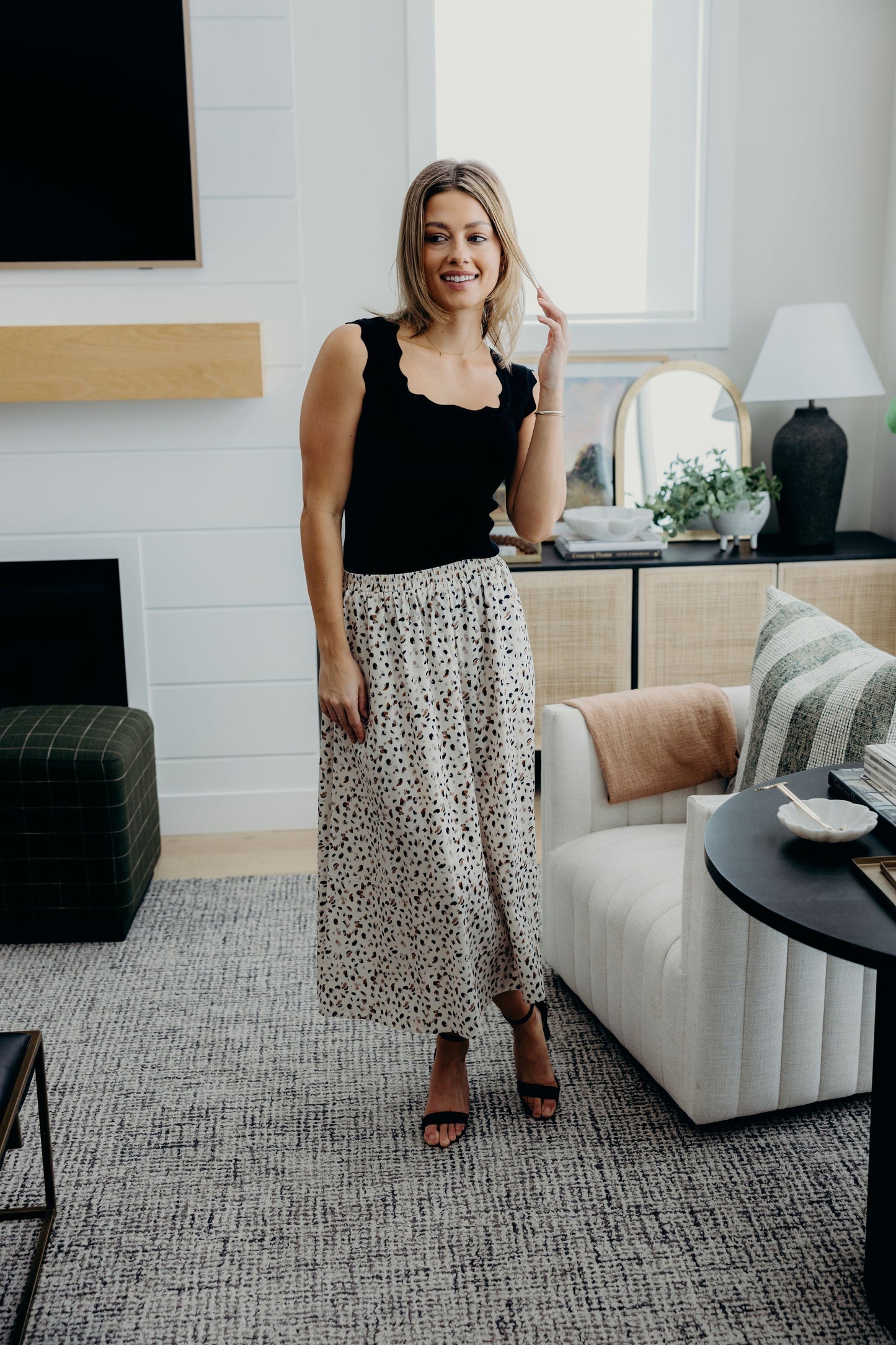 MAXI SKIRT IN DAPPLE DASH