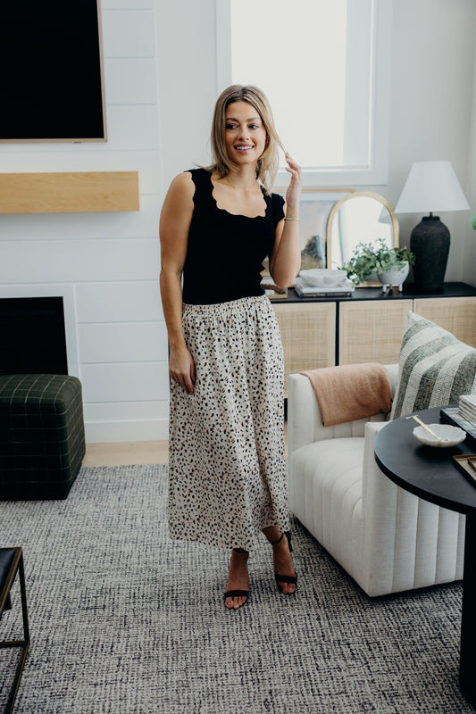 MAXI SKIRT IN DAPPLE DASH