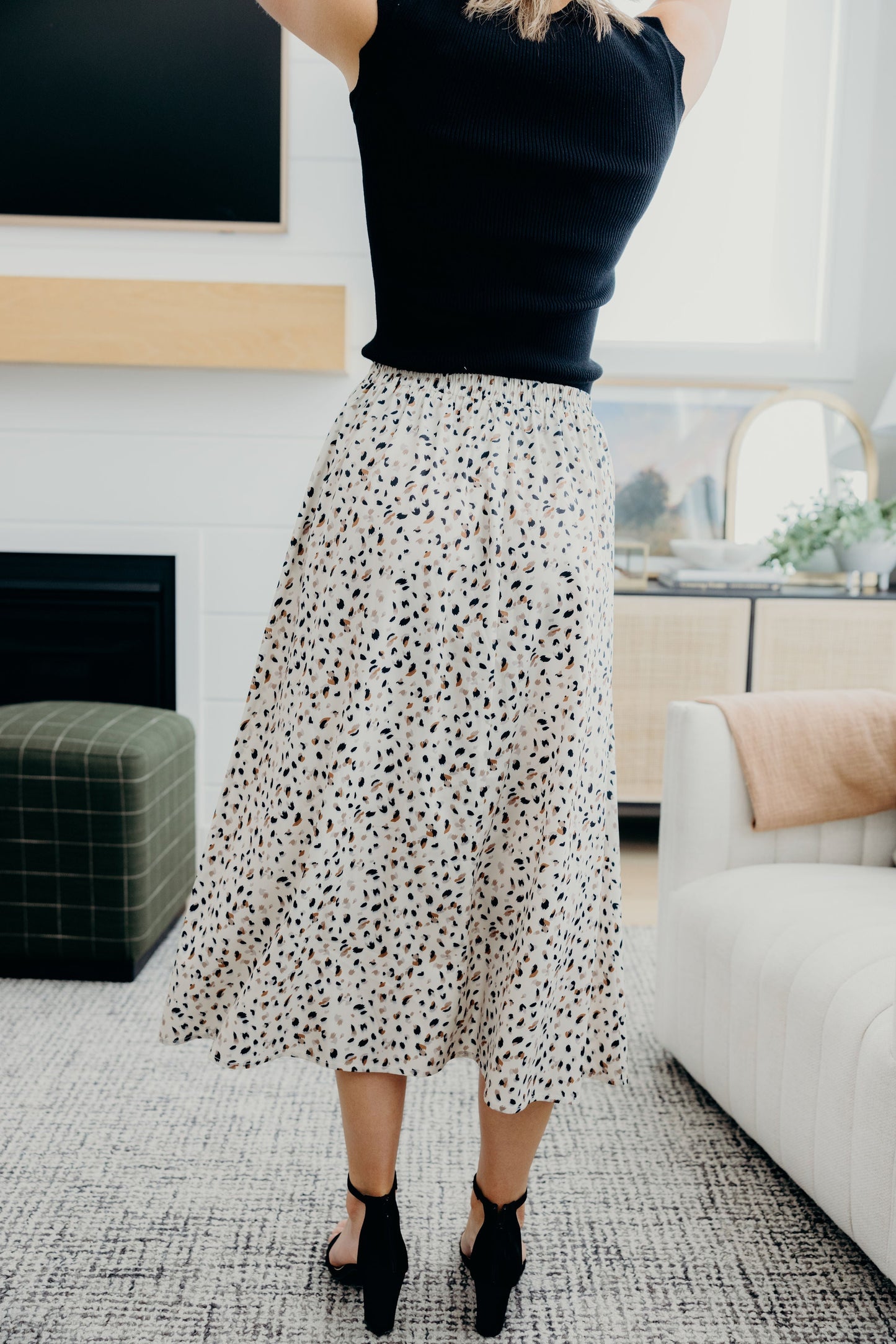 MAXI SKIRT IN DAPPLE DASH