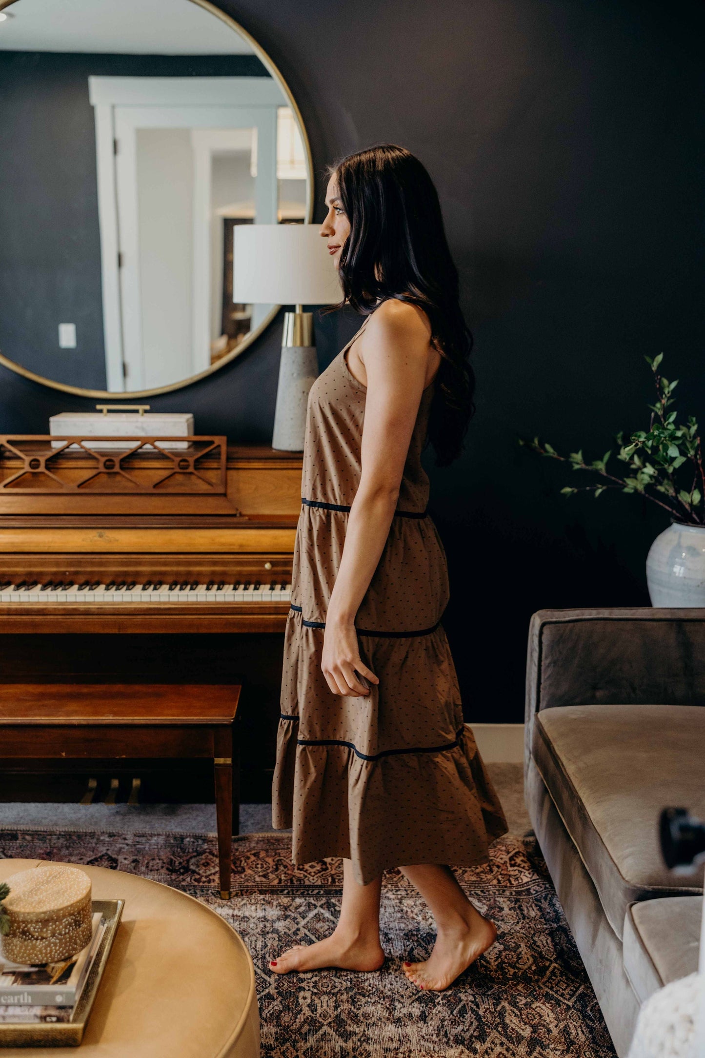 THE COLLYNS IN MOCHA DOT