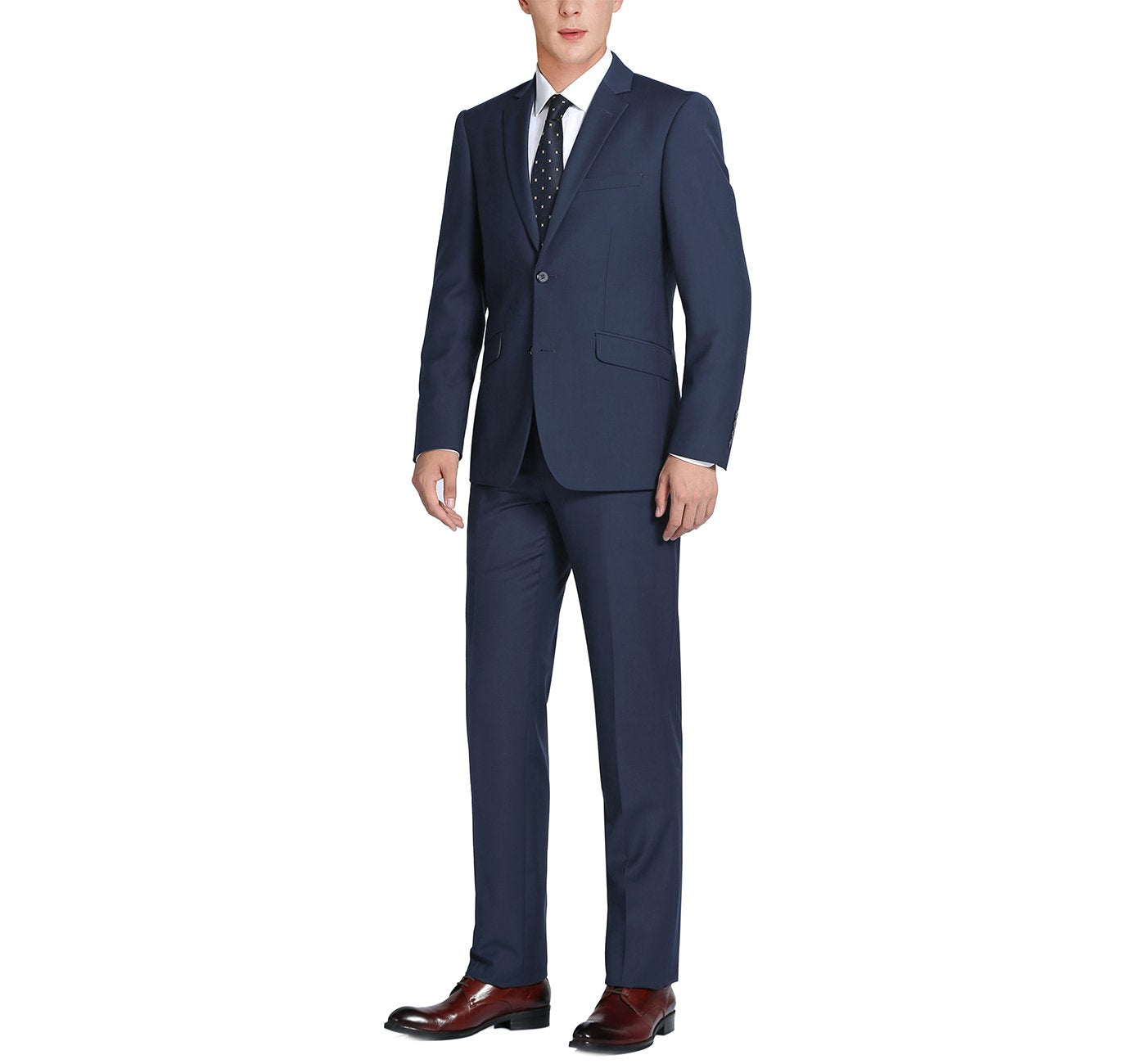 508-19 Men's 2-Piece Notch Lapel 100% Wool Suit