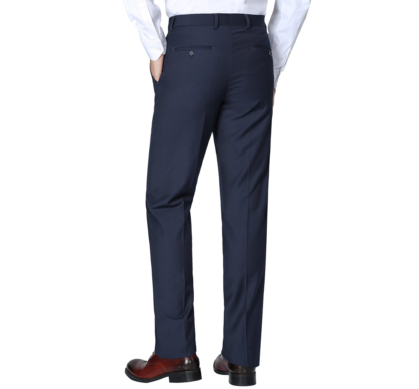 508-19 Men's Regular Fit Flat Front Wool Suit Pant