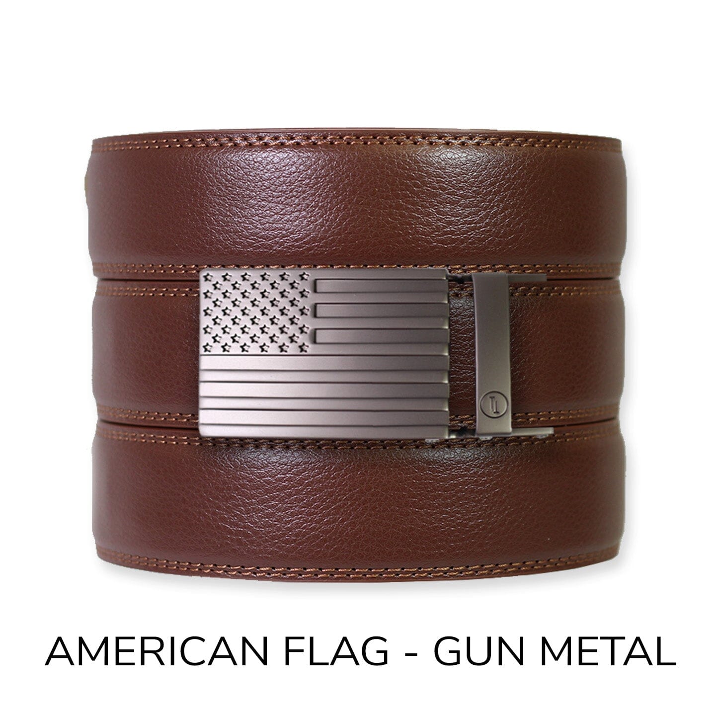 Chestnut Leather Ratchet Belt & Buckle Set