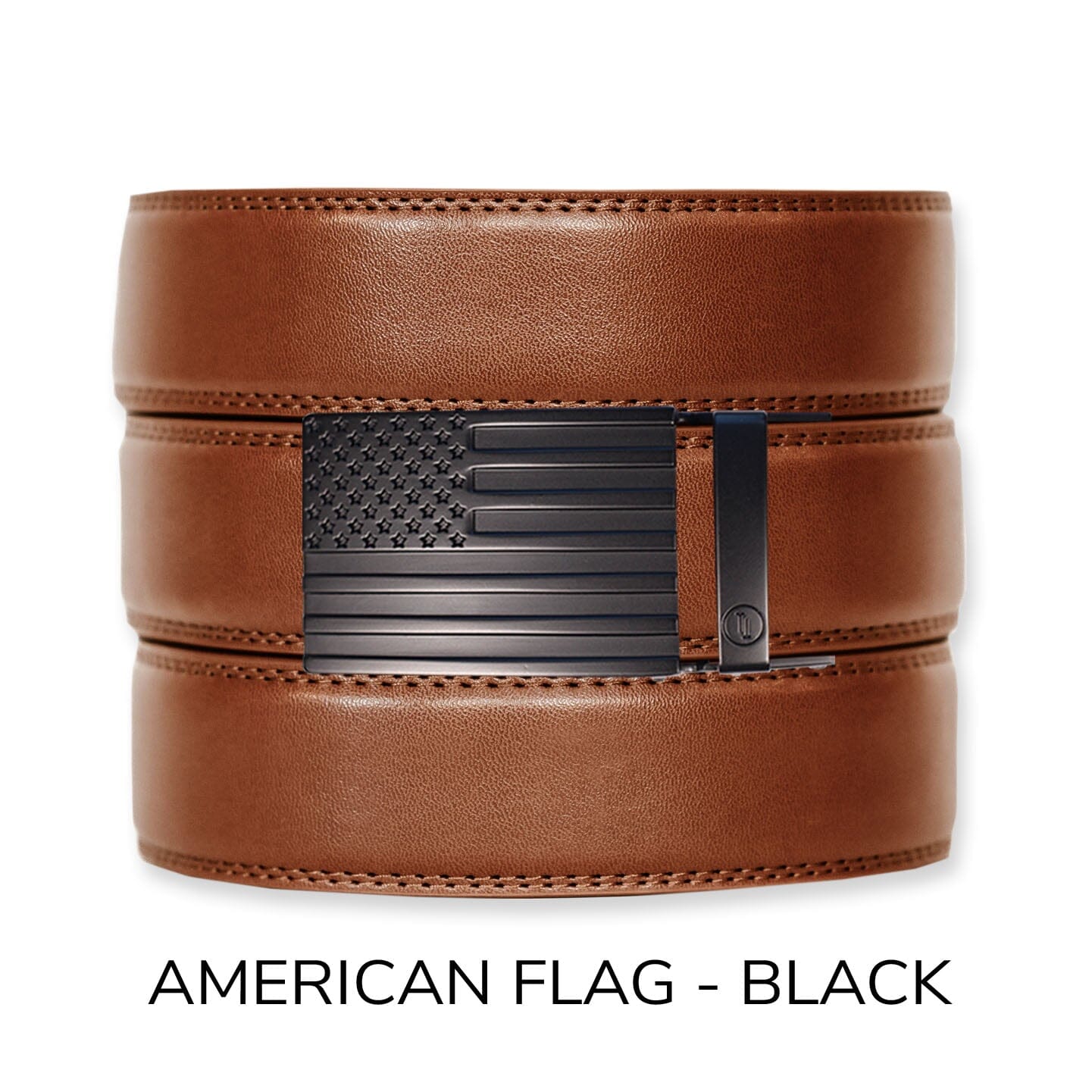 Cognac Leather Ratchet Belt & Buckle Set