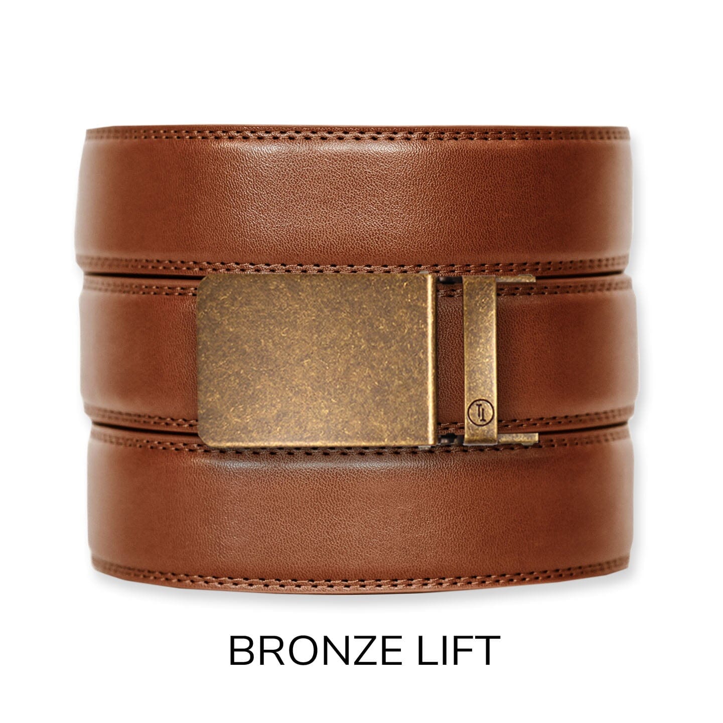 Cognac Leather Ratchet Belt & Buckle Set Belt Set Ratchet Belt Bronze 