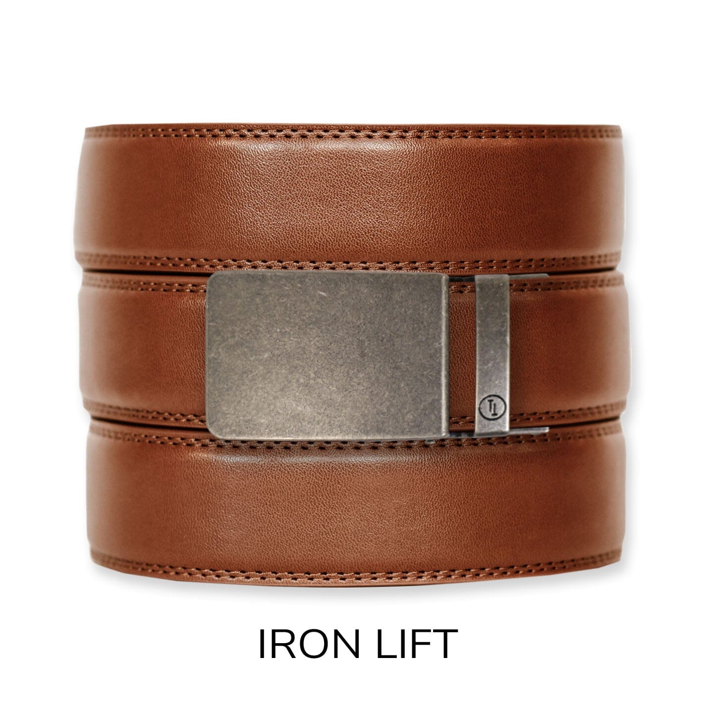 Cognac Leather Ratchet Belt & Buckle Set Belt Set Ratchet Belt Iron 
