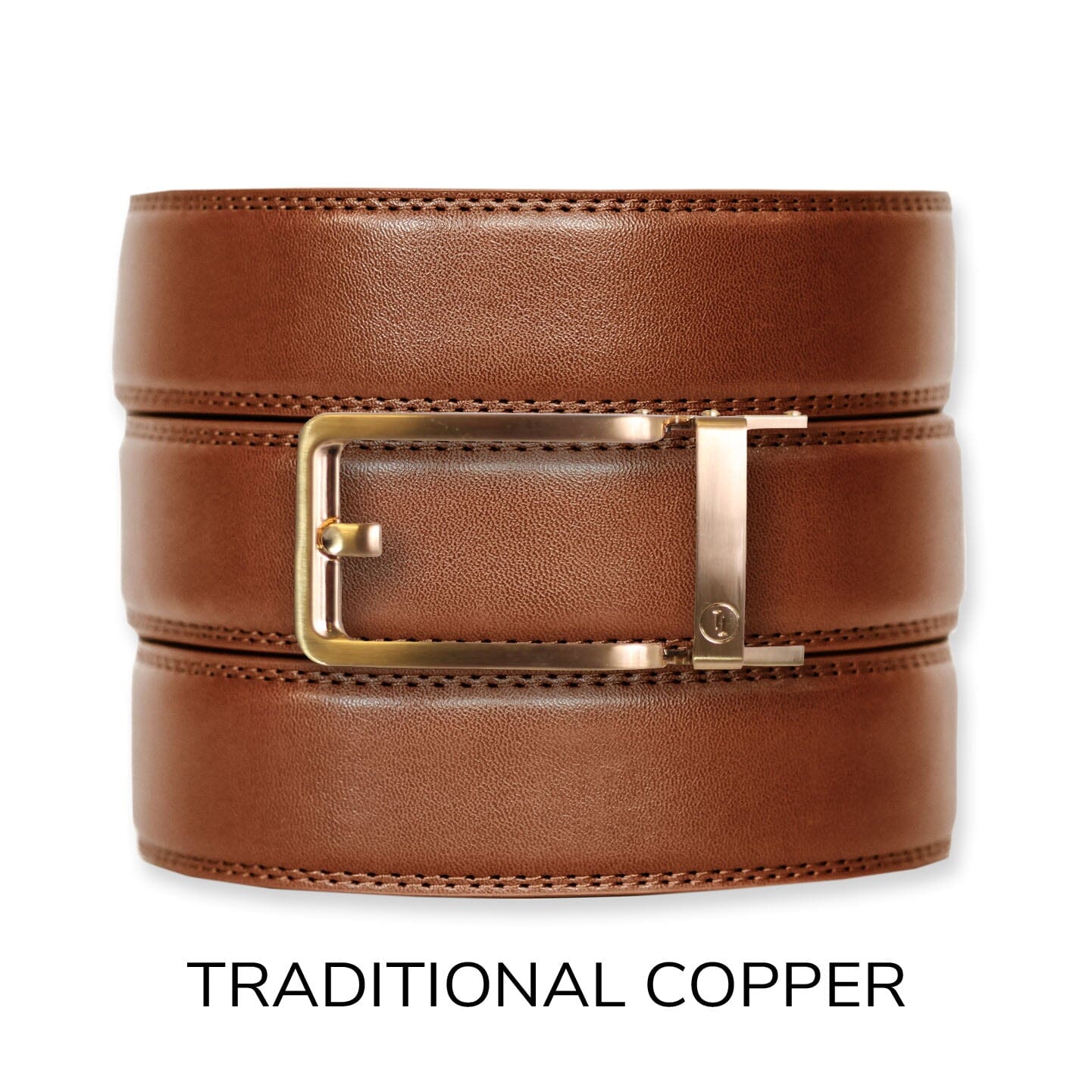 Cognac Leather Ratchet Belt & Buckle Set Belt Set Ratchet Belt Traditional Copper 