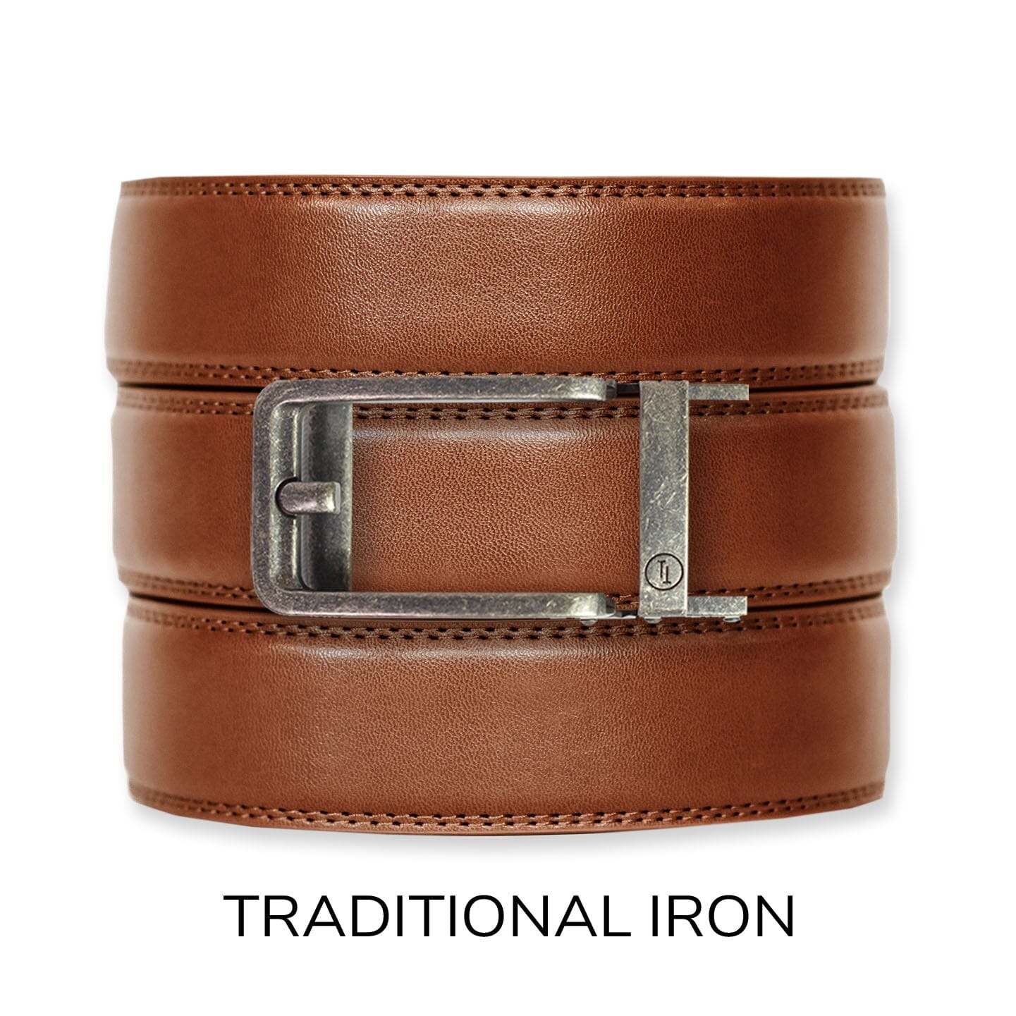 Cognac Leather Ratchet Belt & Buckle Set Belt Set Ratchet Belt Traditional Iron 