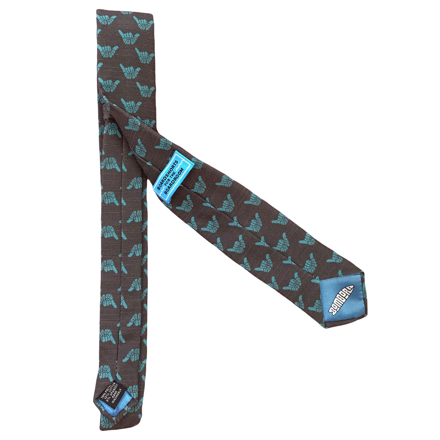 Rad Dad Shaka (Turquoise) Men's Tie Formal tie from Kator Shop Logan — refined Utah design for galas, ceremonies, and special occasions.