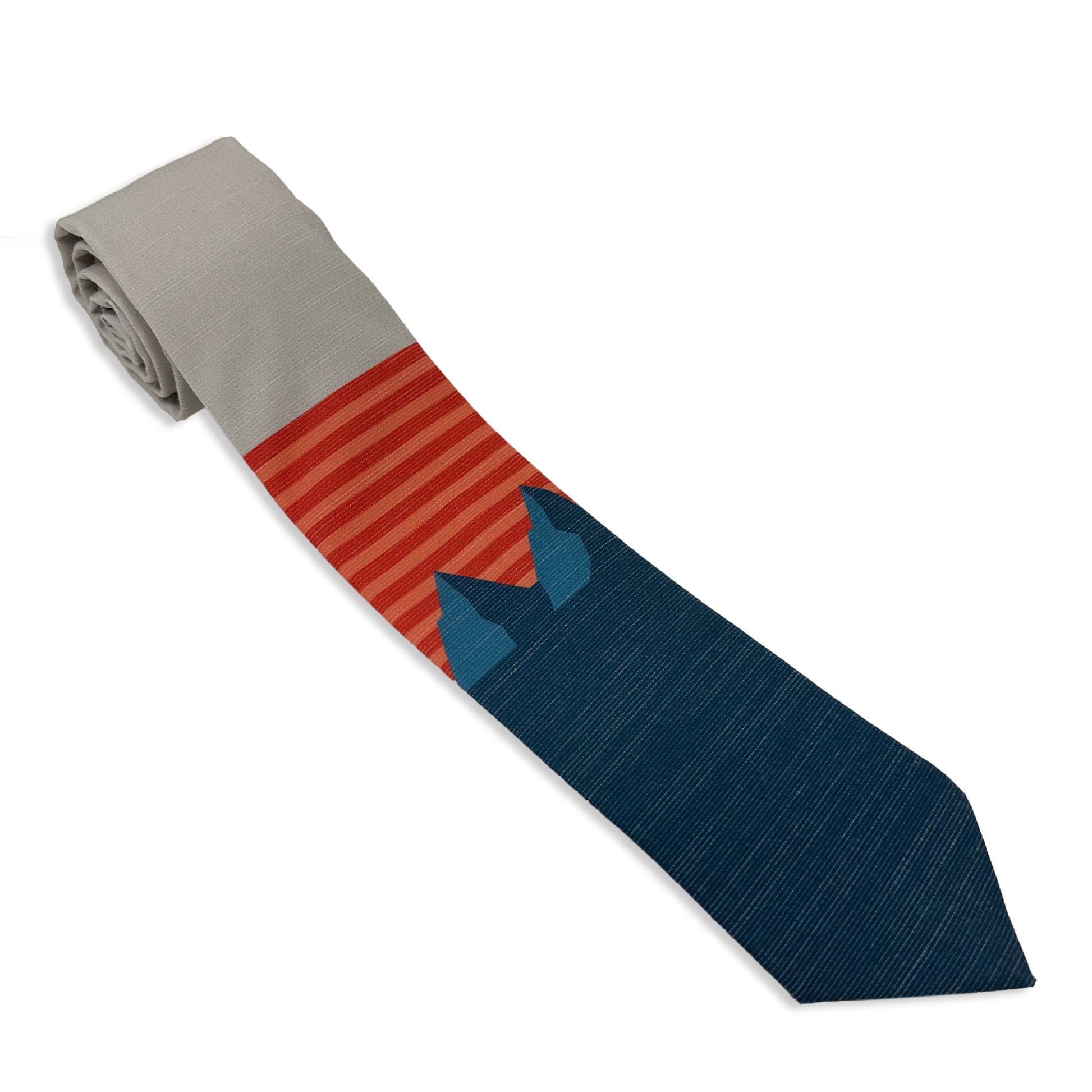 Retro Peaks (orange) Men's Tie Missionary tie built to last through daily wear — crafted in Logan, Utah by Kator Shop for elders serving around the world.