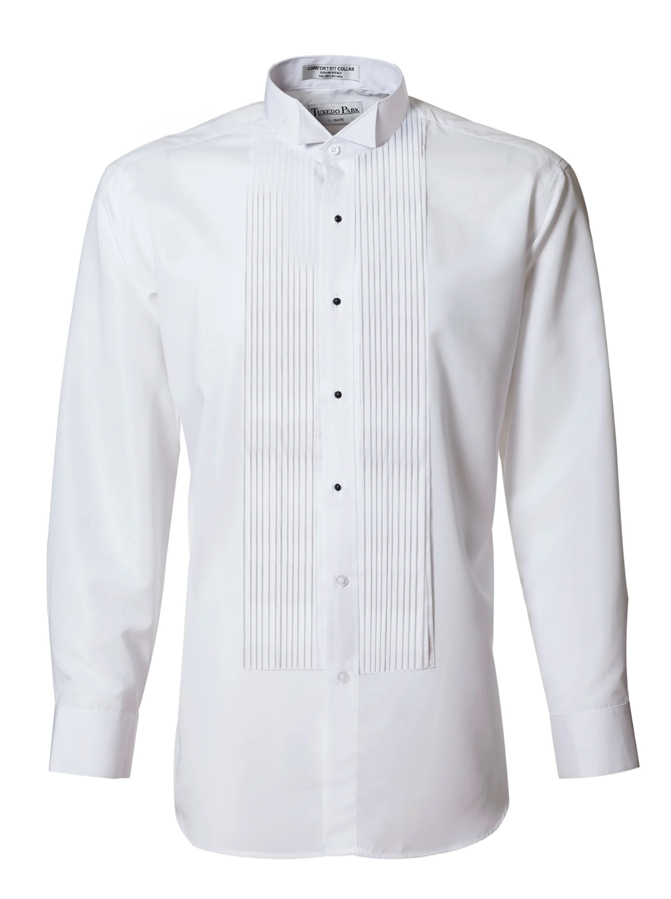 Tuxedo Park Men's White 1/4" Pleated Wing Collar Shirt